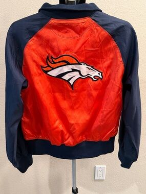 NFL Denver Broncos Women’s Navy and Orange Bomber Jacket